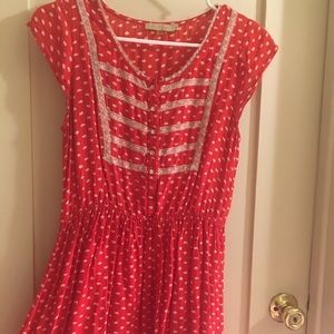 Red and white vintage dress